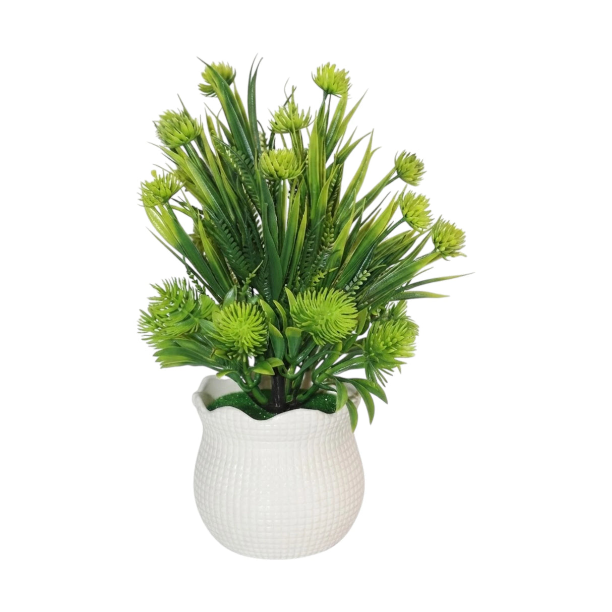 flower pot plastic protea spray green 10''x3'' china