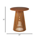 fancy wood table base lines cone shape brown 16''x20'' china