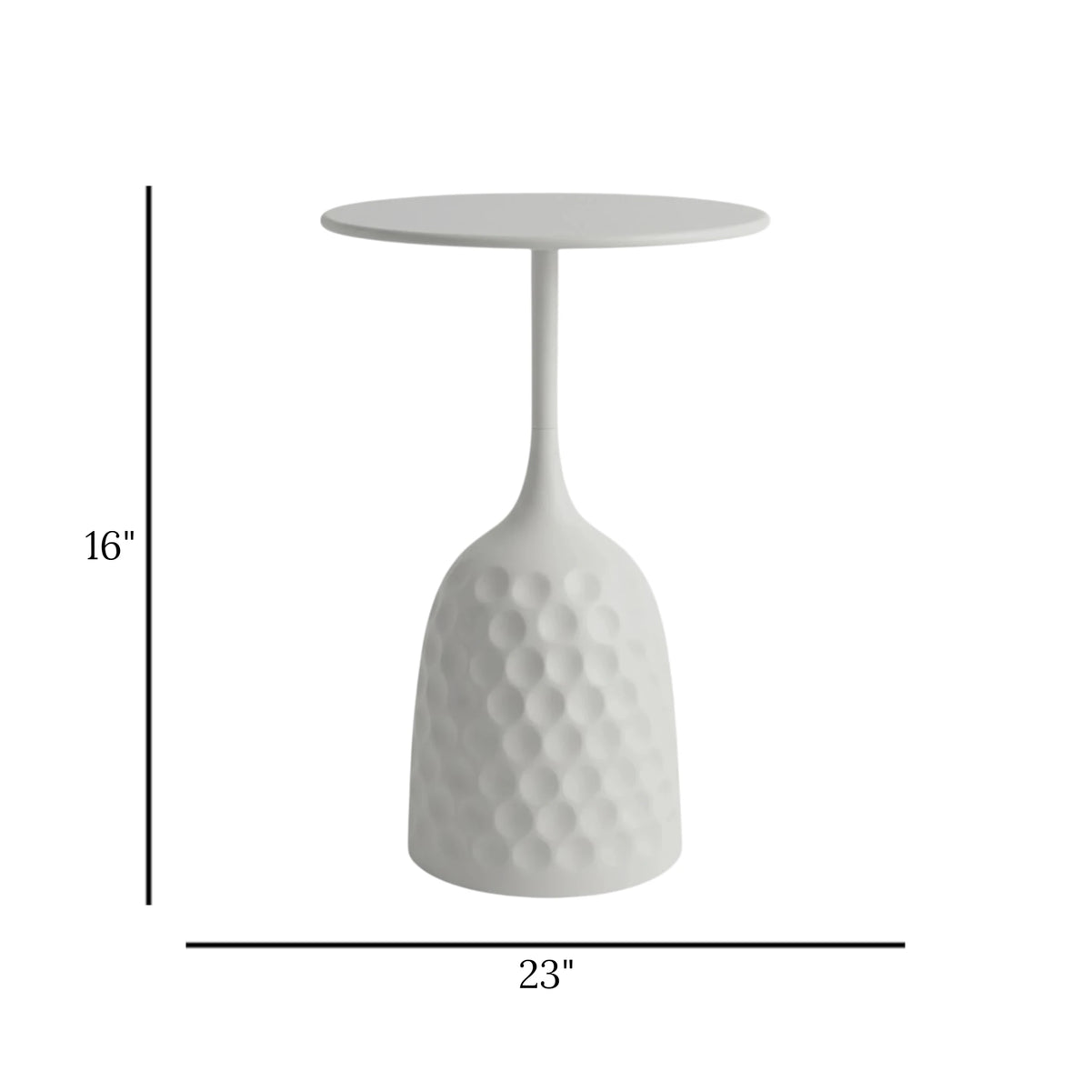 fancy metal table wine glass shape white 16''x23'' china