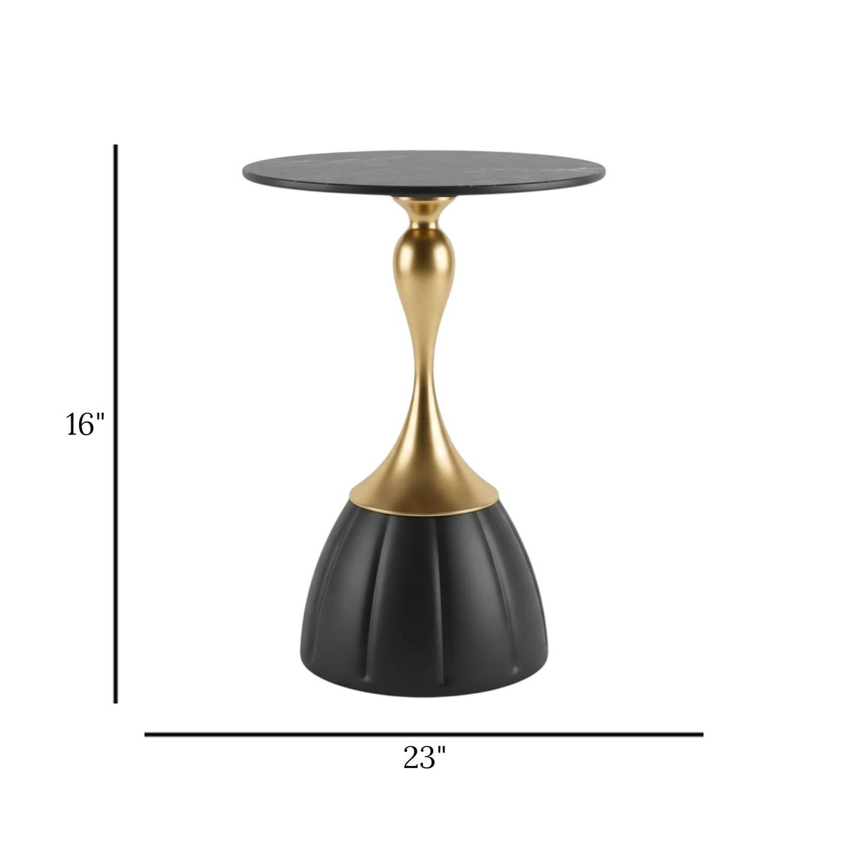 fancy metal table wine glass shape black & golden 16''x23'' china