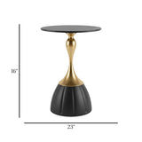 fancy metal table wine glass shape black & golden 16''x23'' china