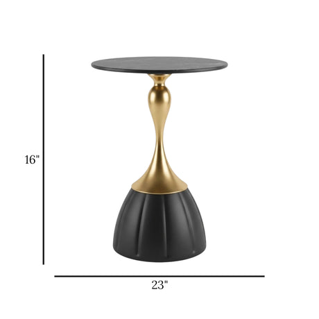 fancy metal table wine glass shape black & golden 16''x23'' china