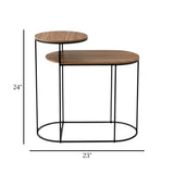 metal table 2in1 & wooden top brown & black 24''x23'' china