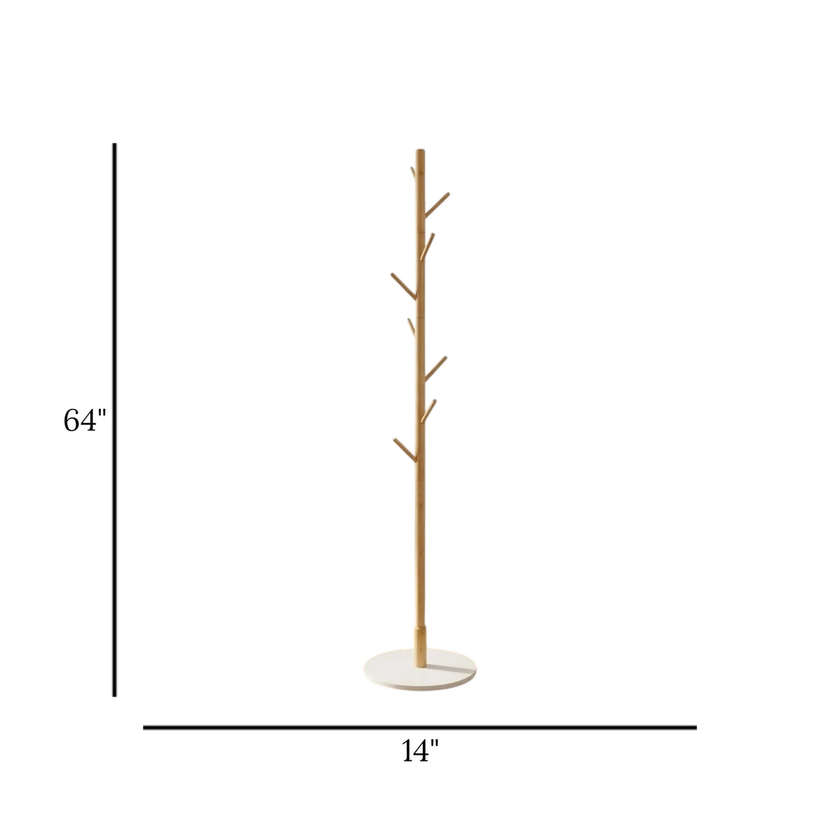 wooden coat stand skin with white base  64''x14'' china