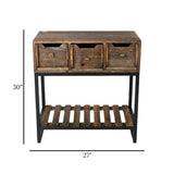wooden storage console table 3s brown 27''x30'' china