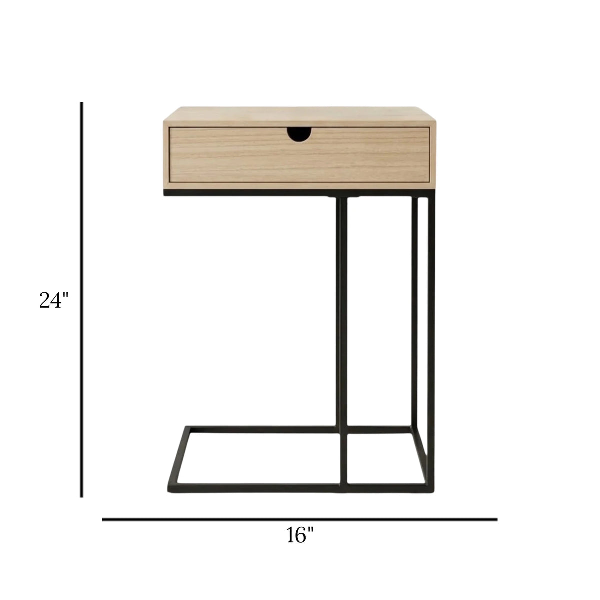 wooden draw & metal base black 24''x16'' china