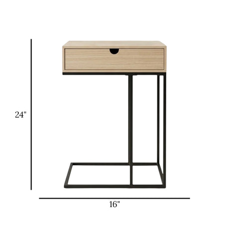 wooden draw & metal base black 24''x16'' china