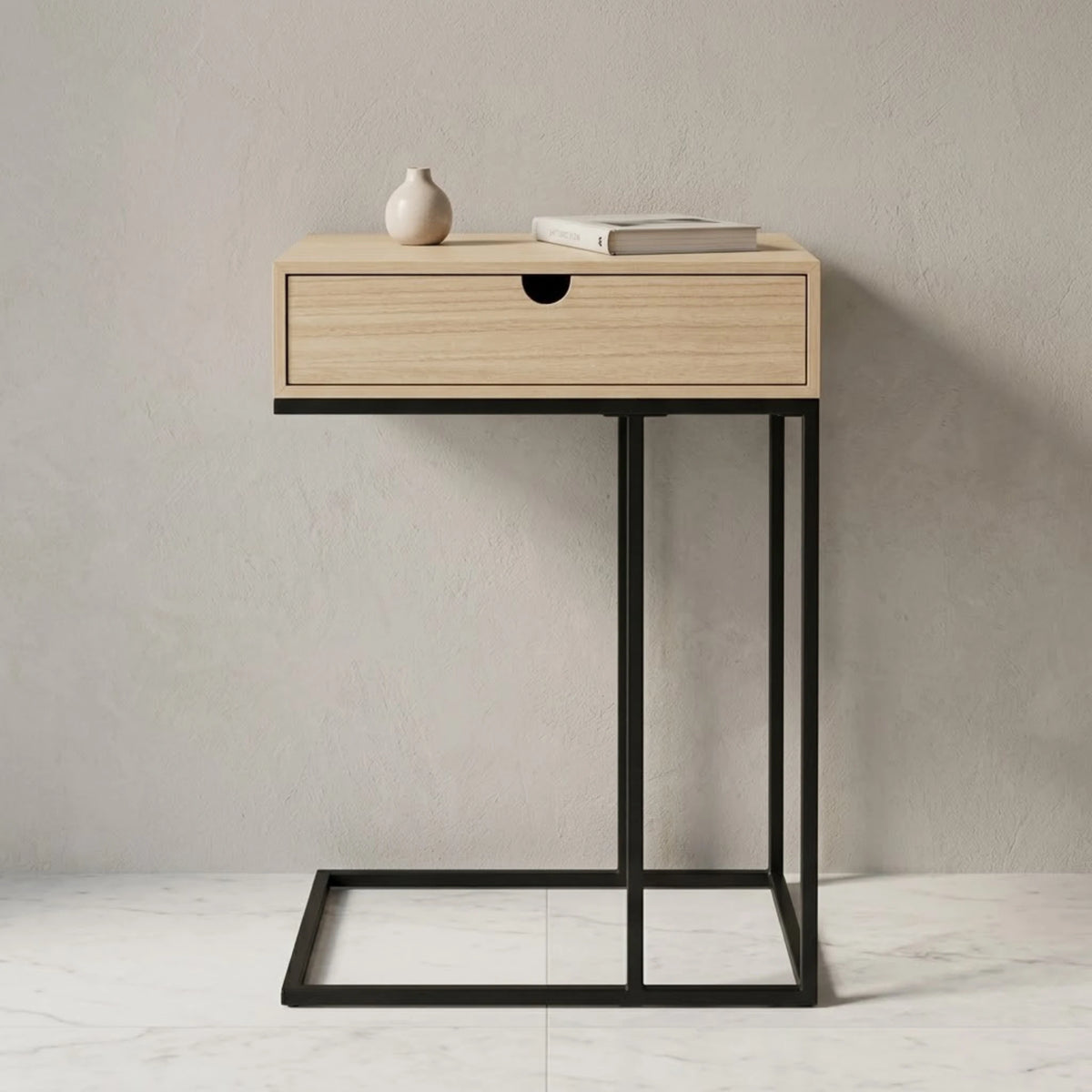 wooden draw & metal base black 24''x16'' china