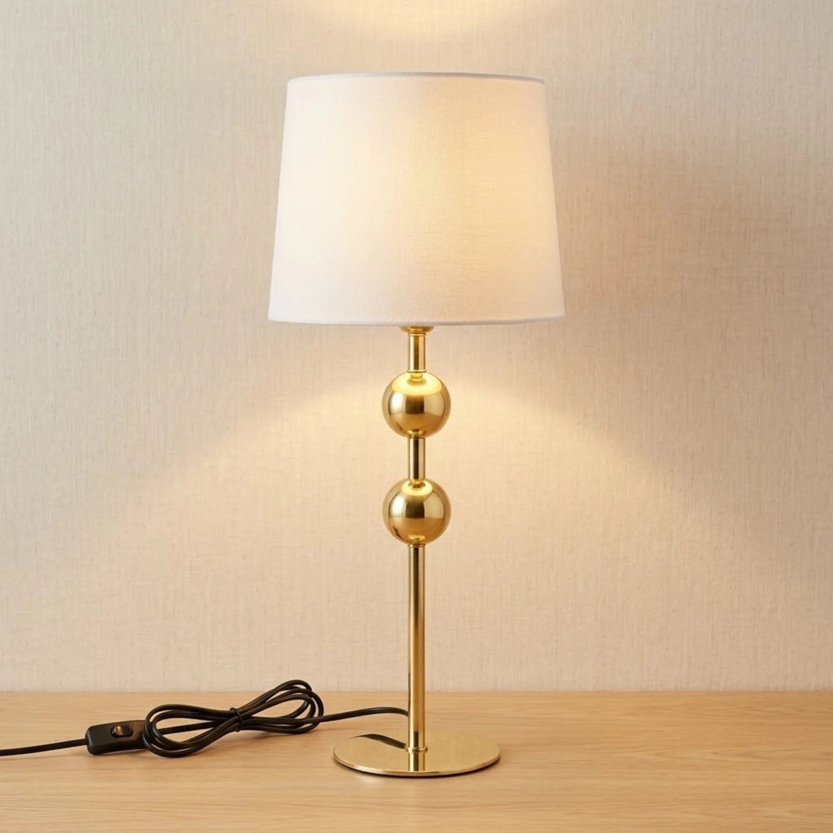 metal table lamp 2 balls golden 20''x8'' china