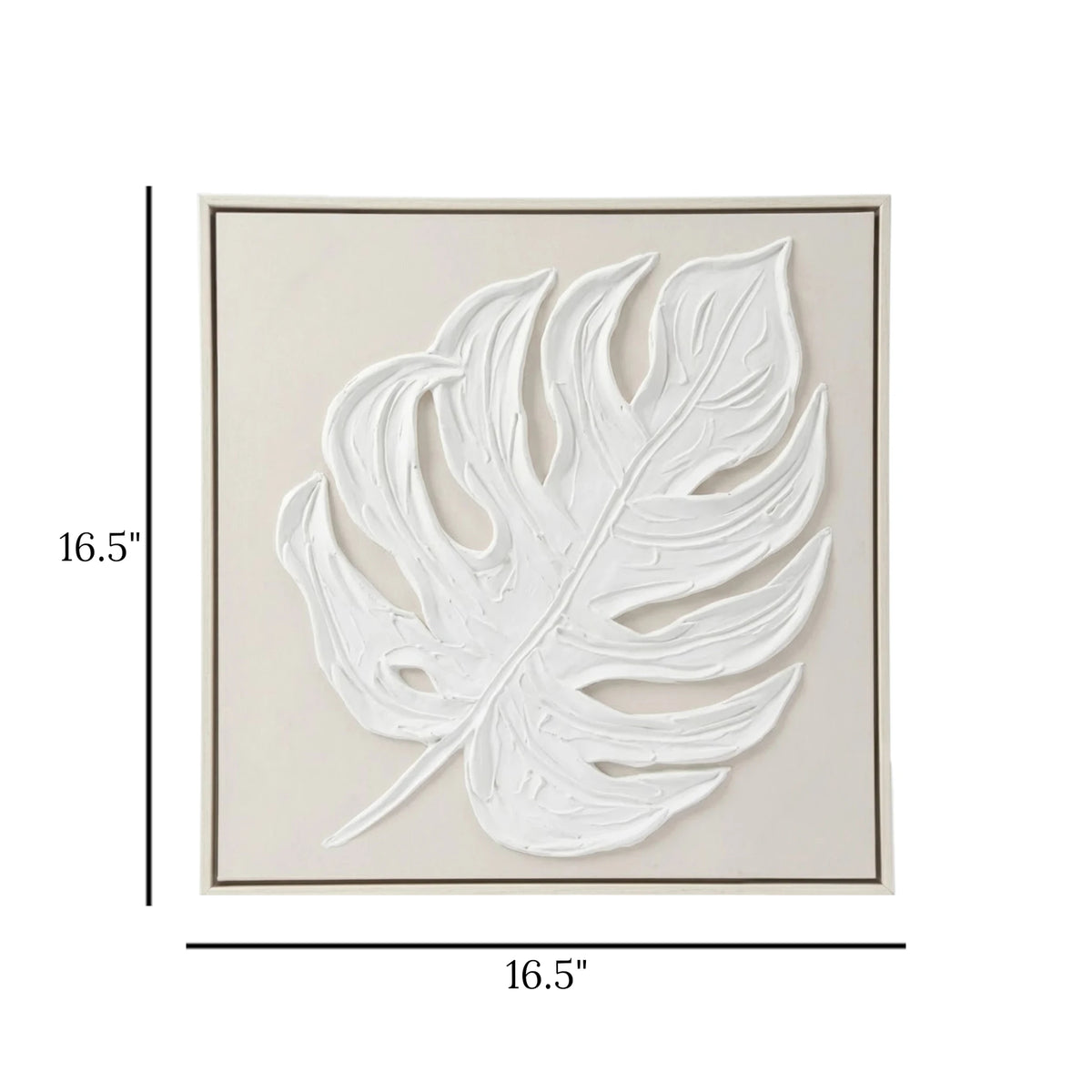 scenery frame embossed leaf white 16.5''x16.5'' china