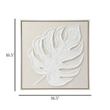 scenery frame embossed leaf white 16.5''x16.5'' china