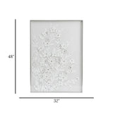 scenery frame embossed flower white 48''x32'' china