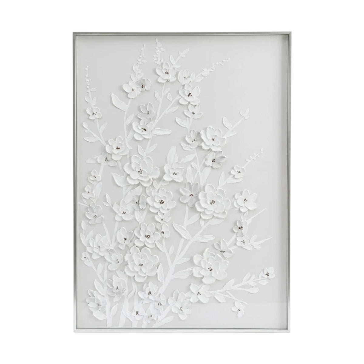 scenery frame embossed flower white 48''x32'' china