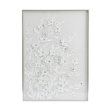 scenery frame embossed flower white 48''x32'' china