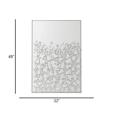 abstract 3d art scenery frame geometric white 48''x32'' china