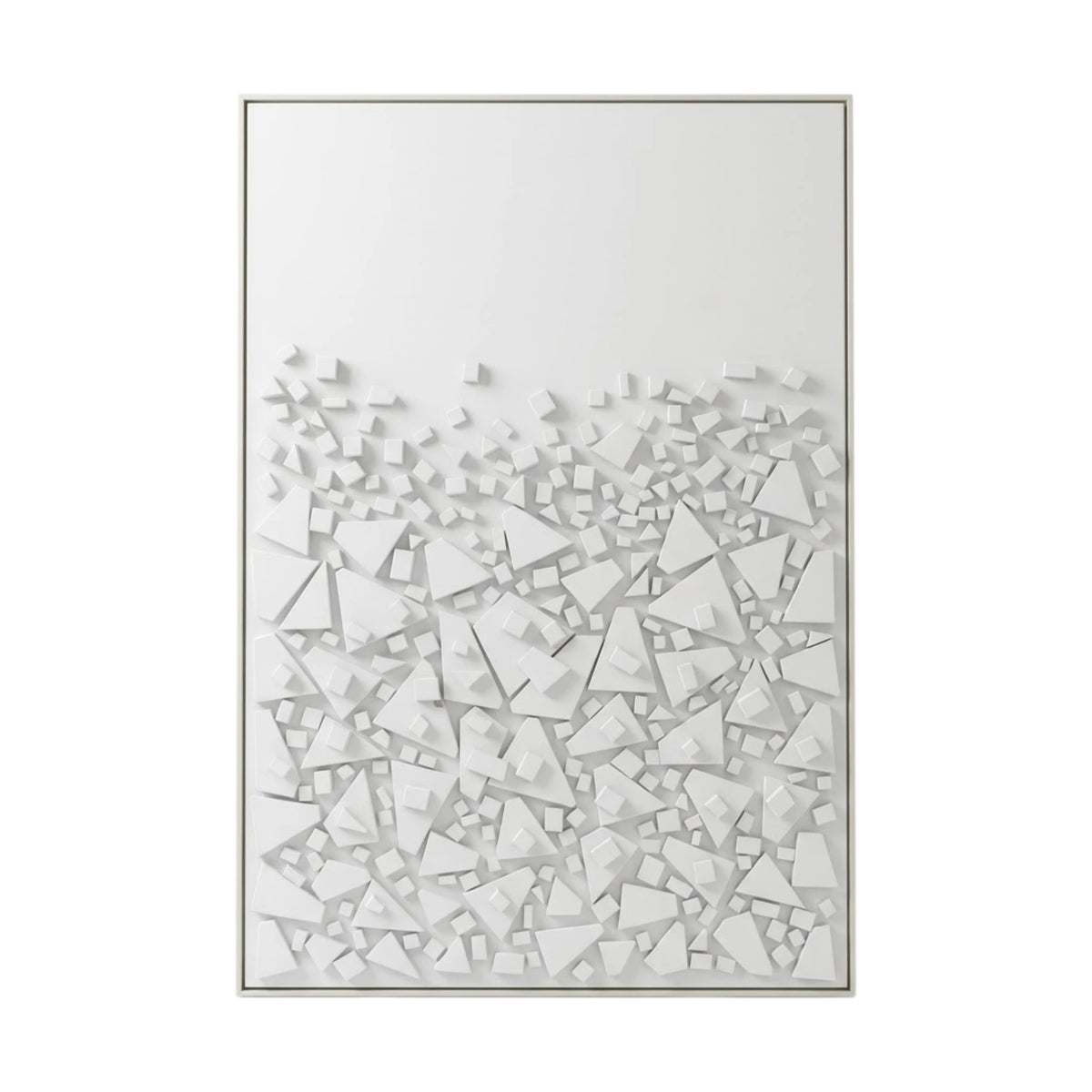 abstract 3d art scenery frame geometric white 48''x32'' china