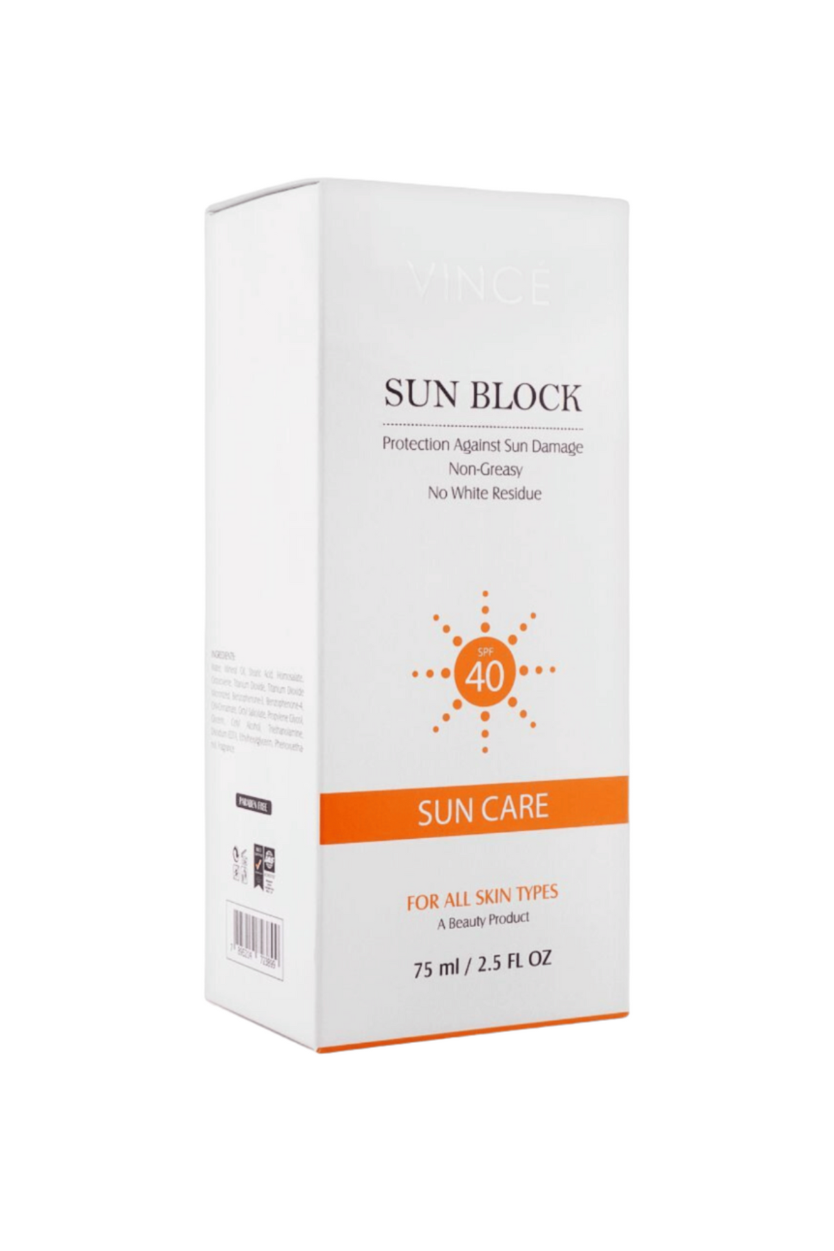 vince sunblock 75ml spf40