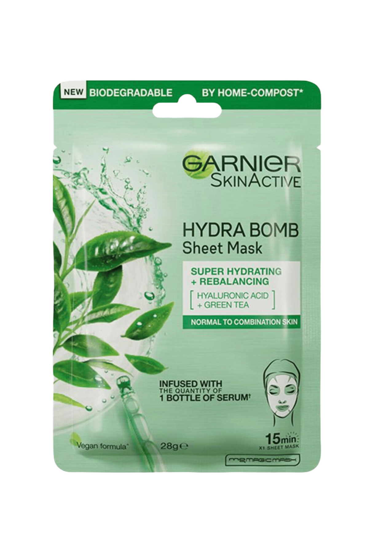 garnier sheet mask rebalancing green tea 28g