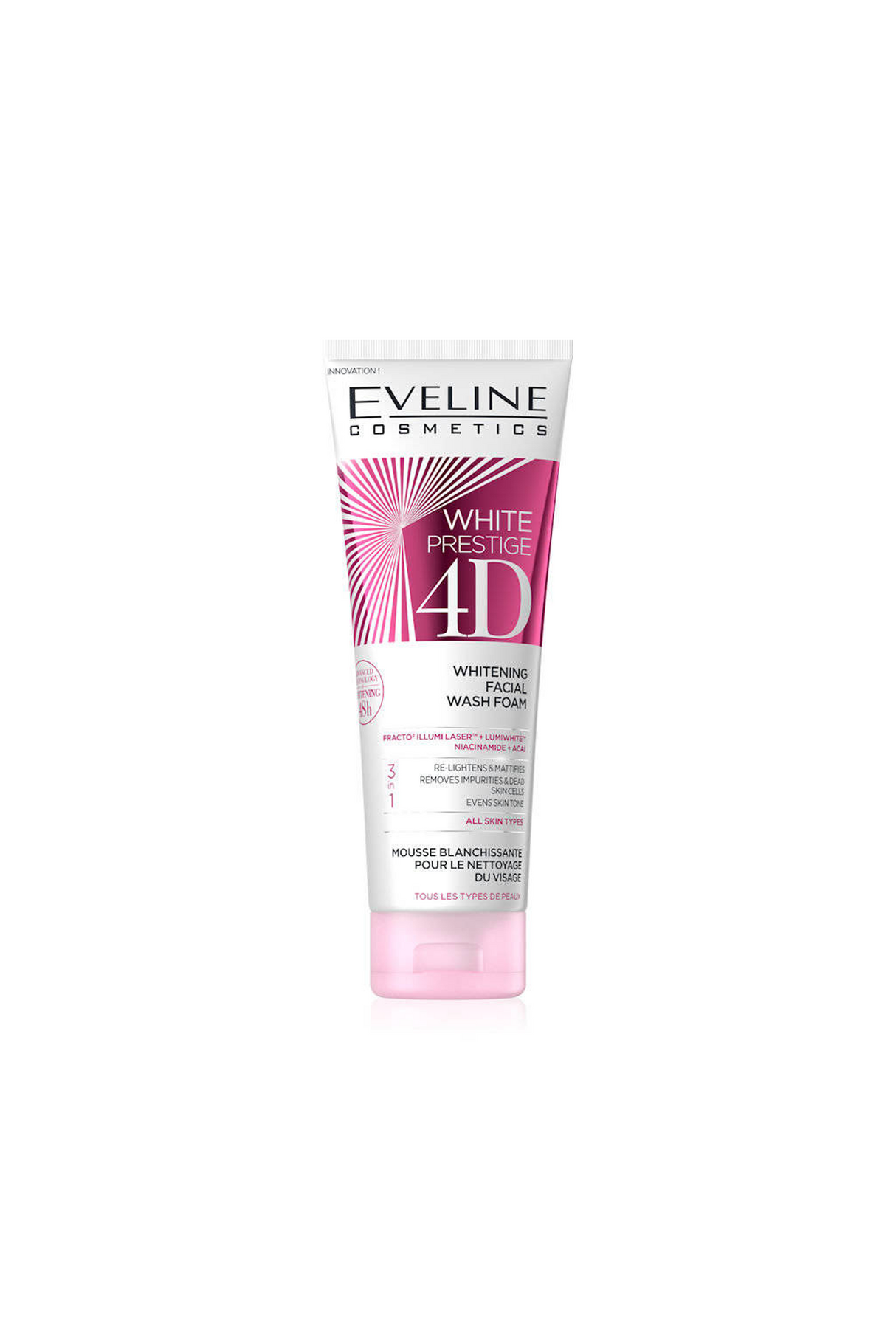eveline face wash foam 4d 3in1 100ml