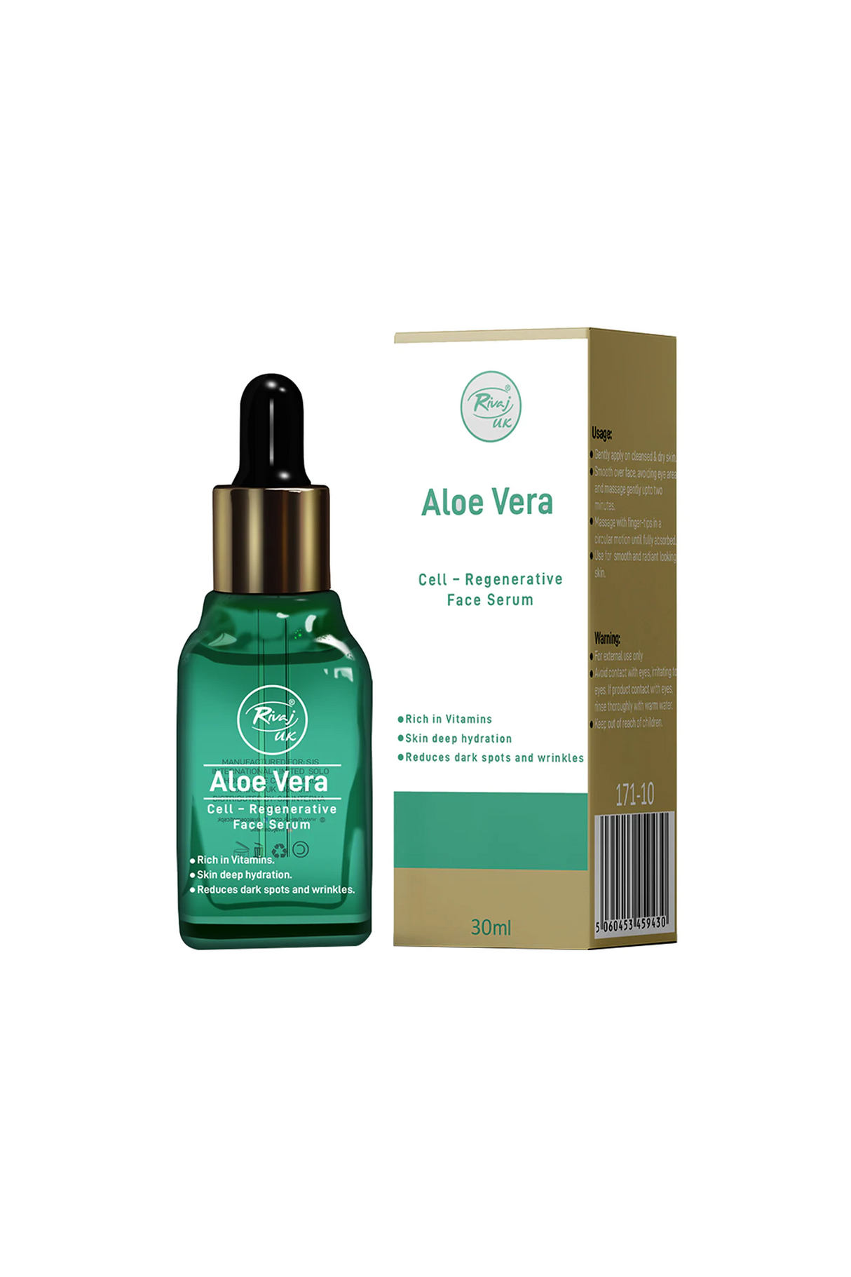 rivaj uk face serum aloe vera 30ml