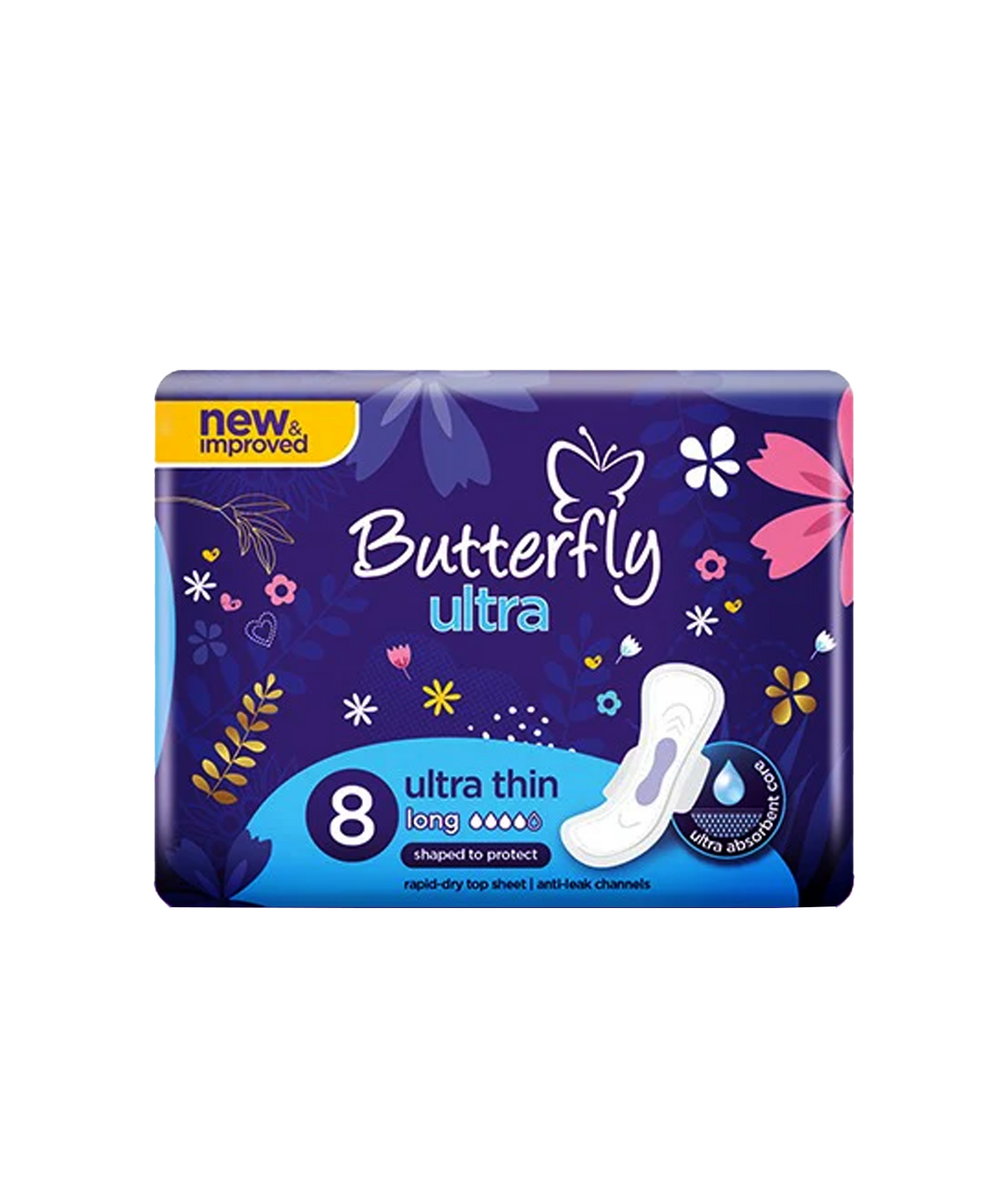 butterfly pad ultra thin shaped to protect long pads 8pc