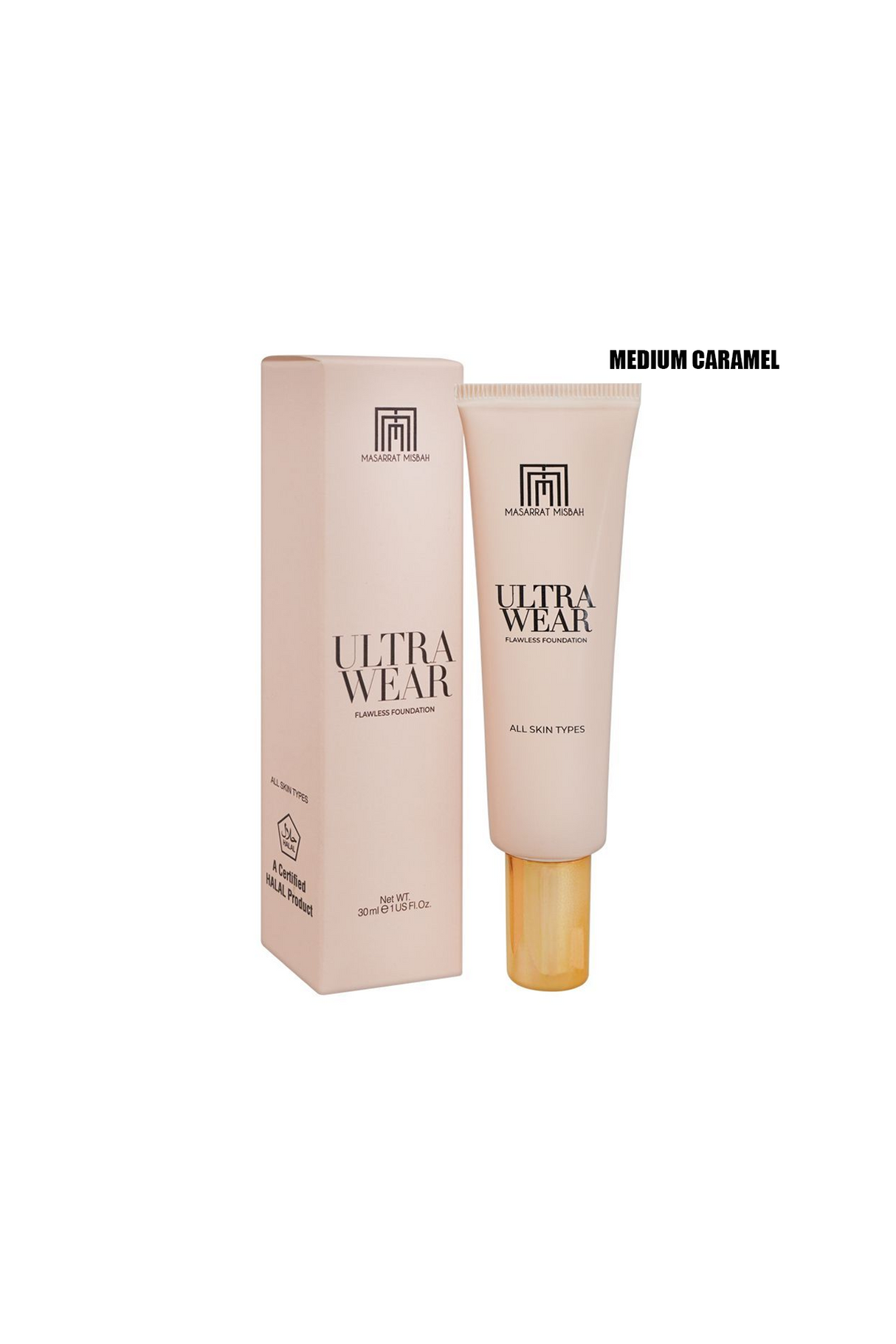 masarrat misbah foundation ultra wear medium caramel 30ml