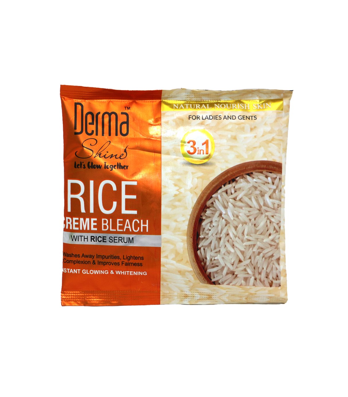 derma shine rice bleach cream 3in1