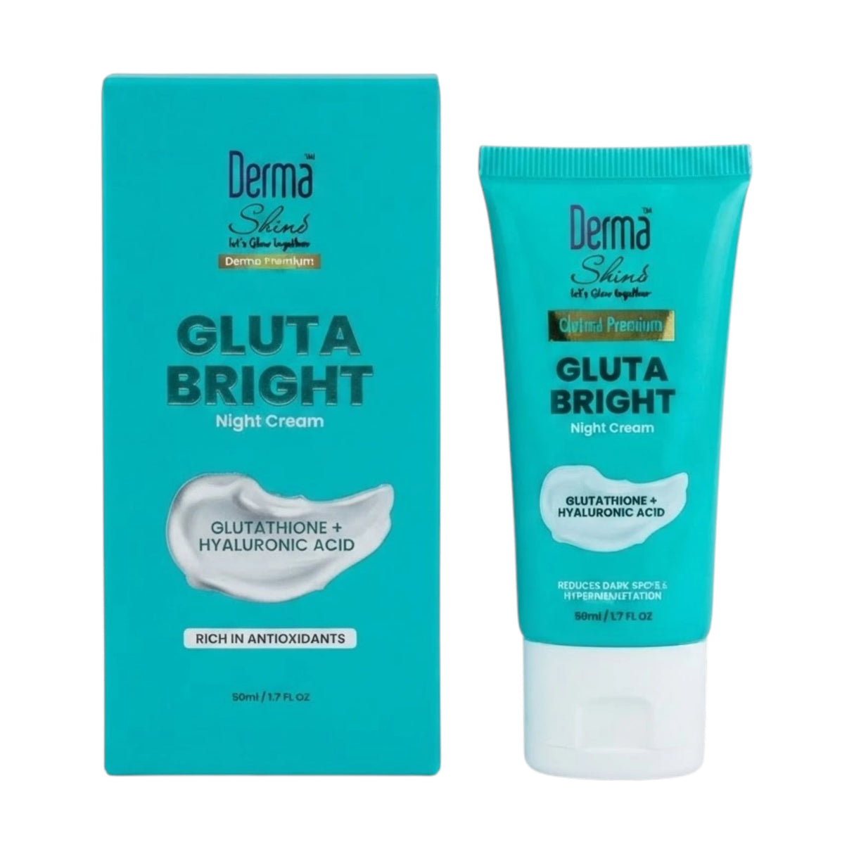 derma shine night cream gluta bright 50ml pak