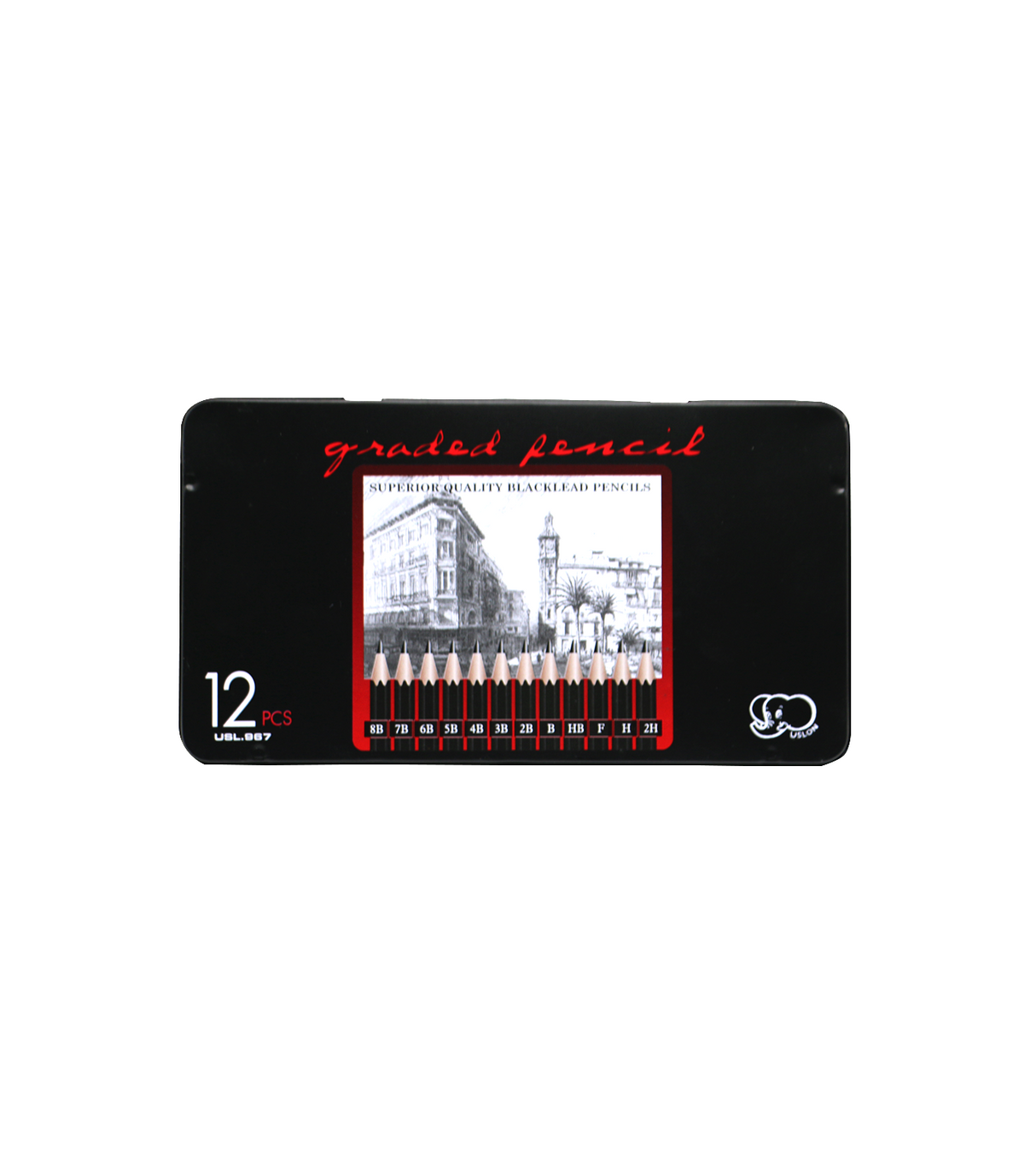uslon graded pencil 12pc tin pack