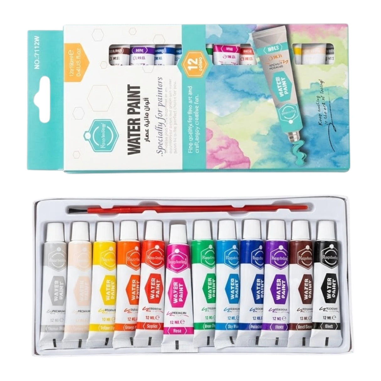 keep smiling water color paint tube 12x12ml 7112w