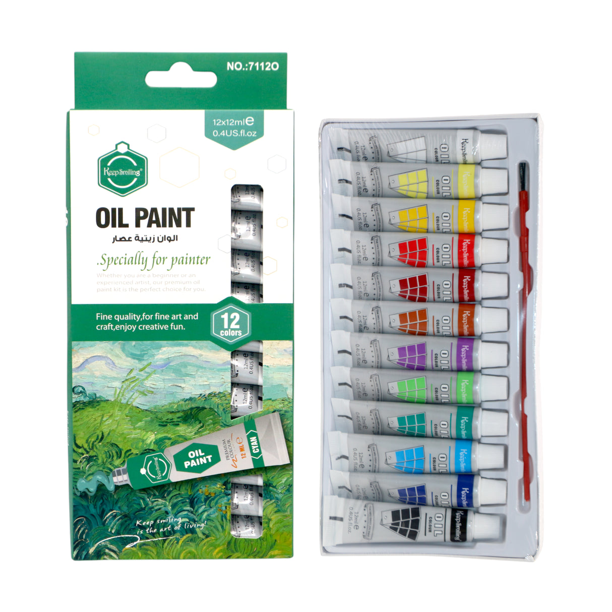 keep smiling oil color paint tube 12x12ml 71120