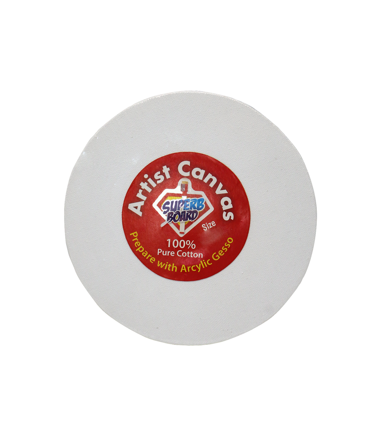 artist canvas board white 6" round