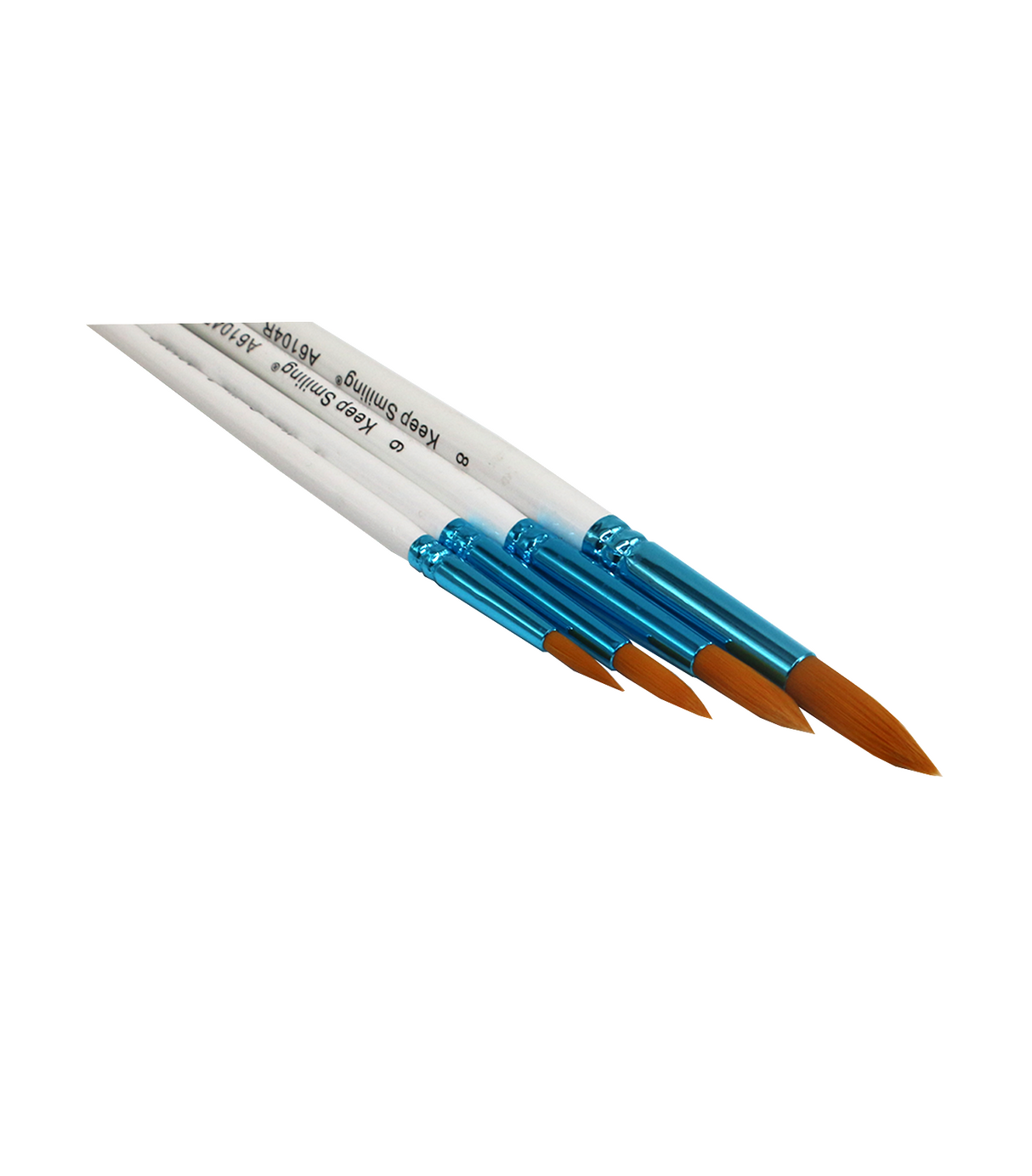 keep smiling artist brush set flat & round 4pc a6104m