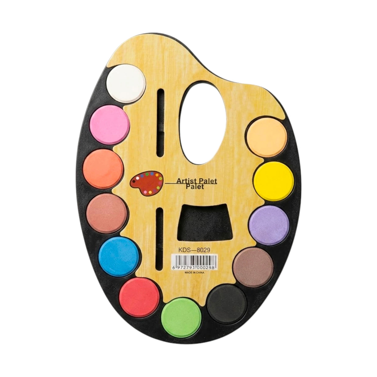 artist palette water color 12pc large kds-8029