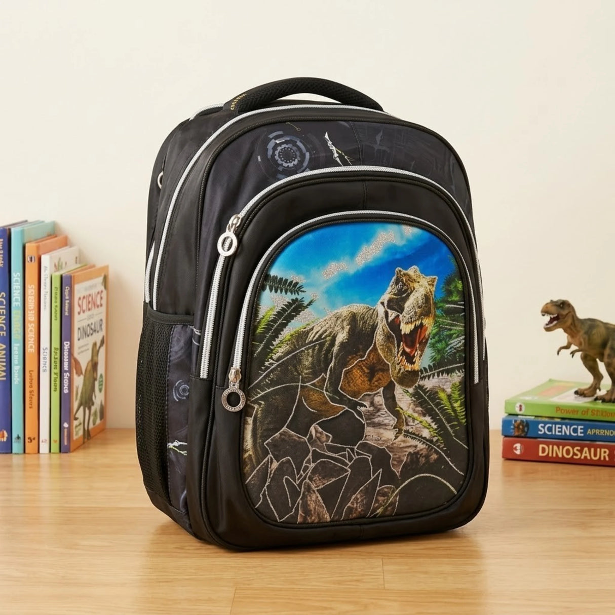school bag 15" nobel dino green for kids