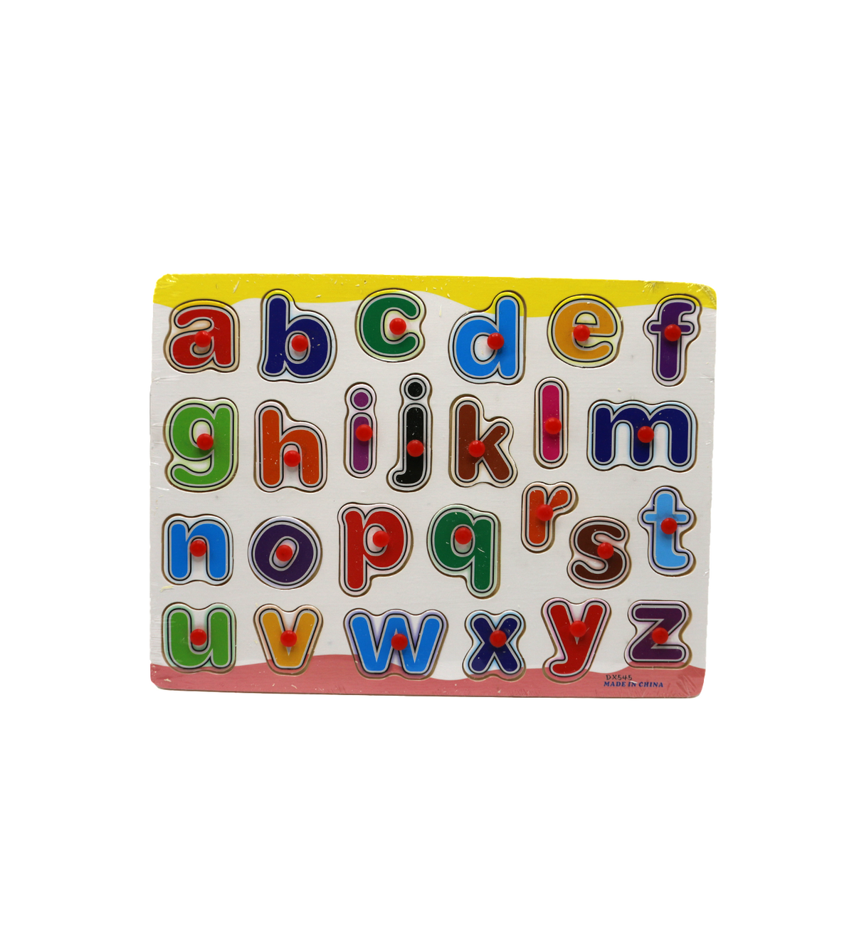 wooden peg board alphabet small puzzle