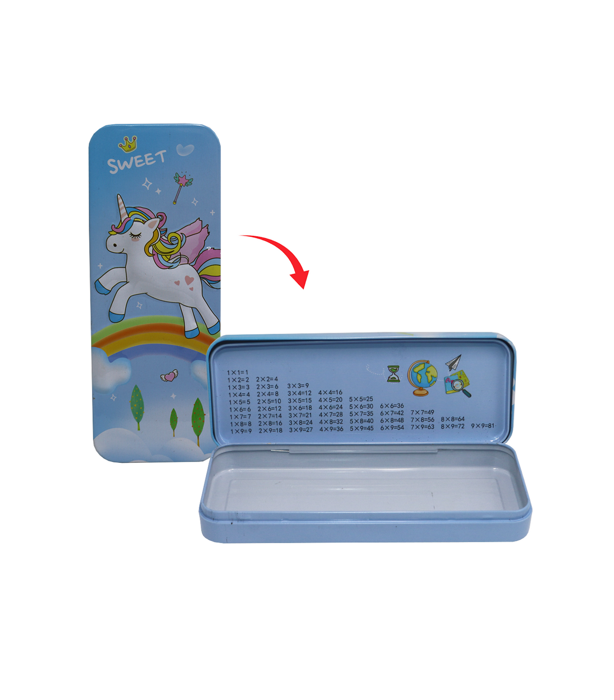 metal geometry box with sweet unicorn for girls lpy55-36
