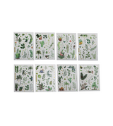 green leaves theme sticker 8pc slzg-4-02-03