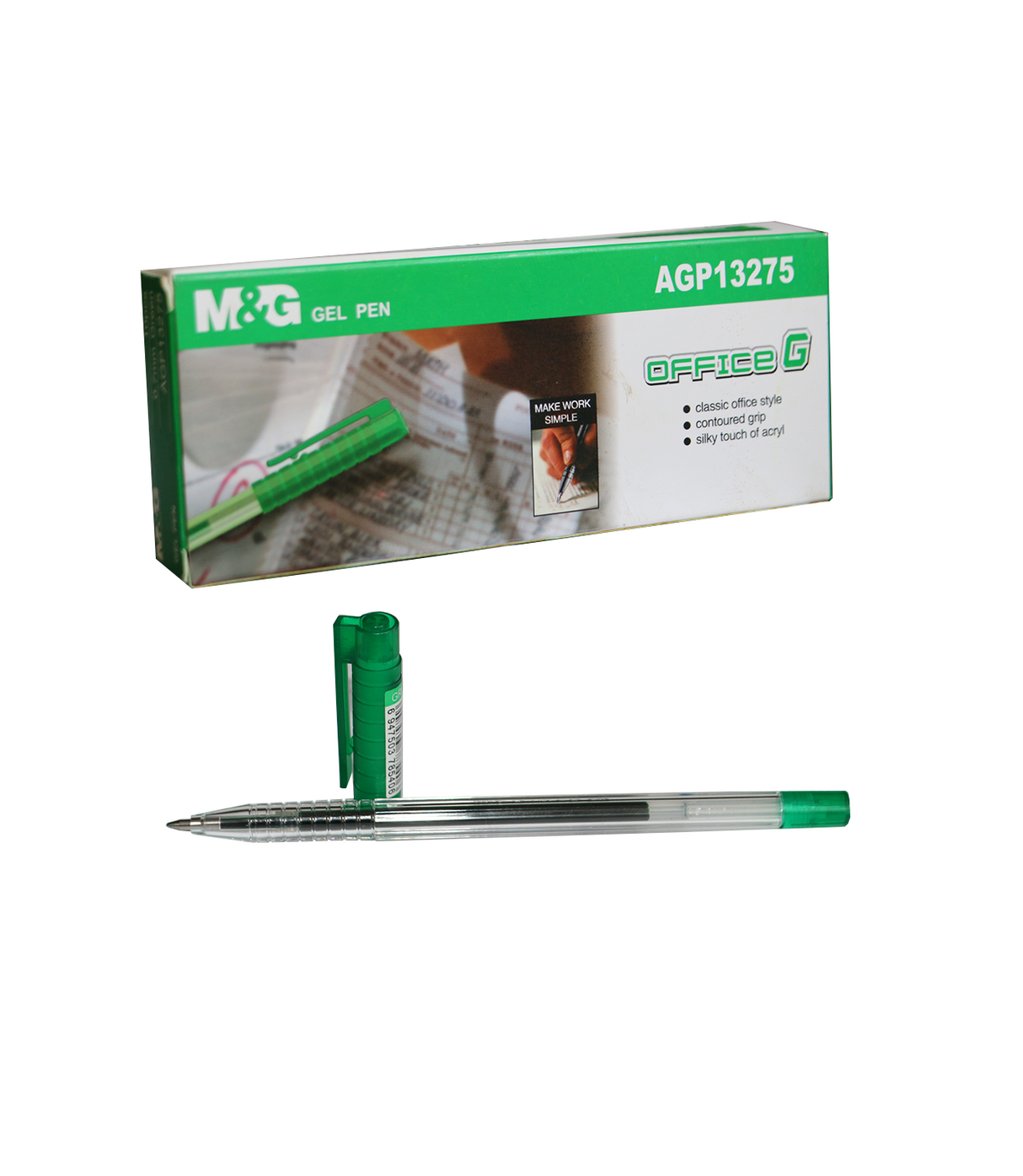 m&g gel pen office g green agp13275