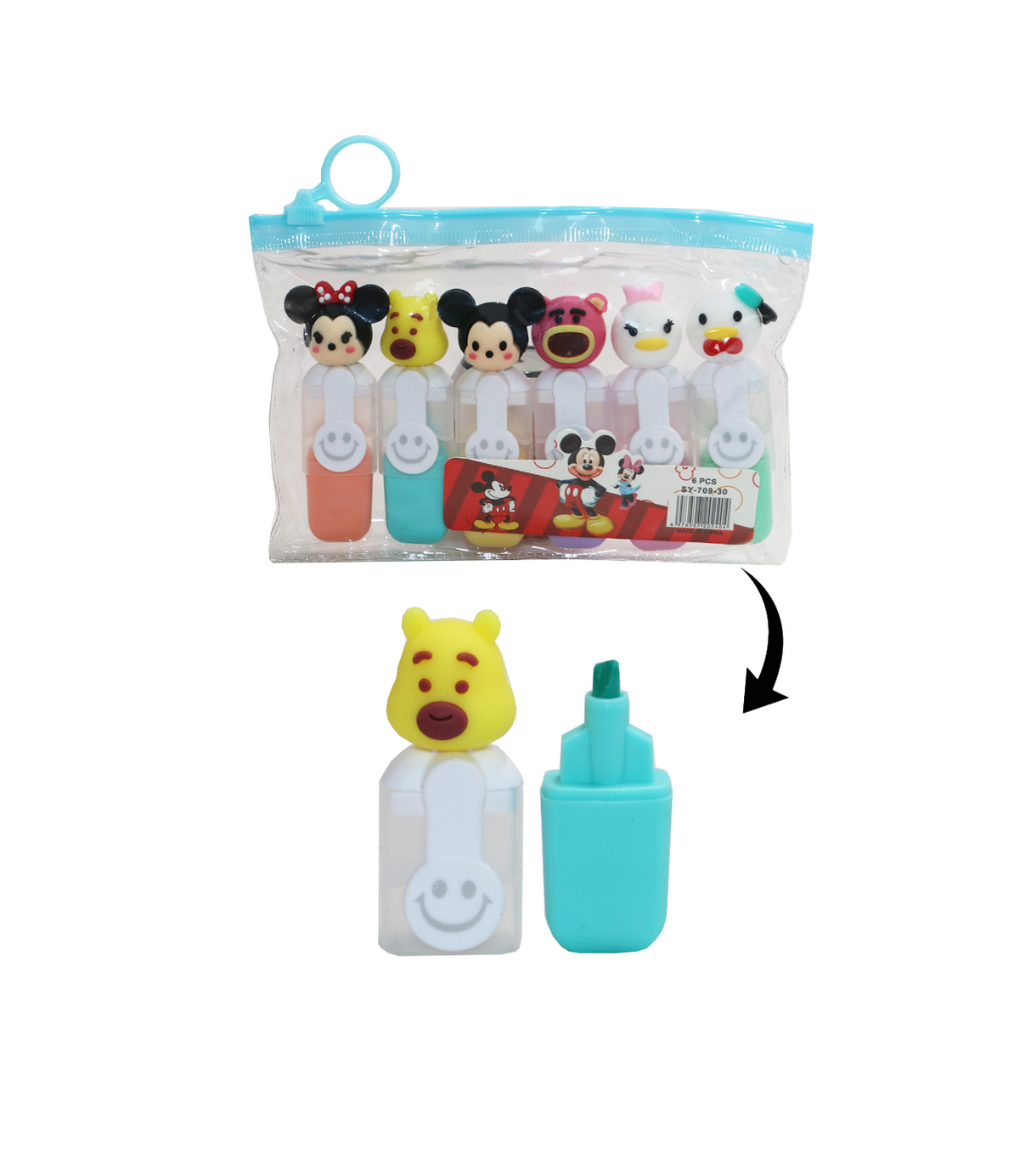highlighter micky mouse 6pc sy-709-30