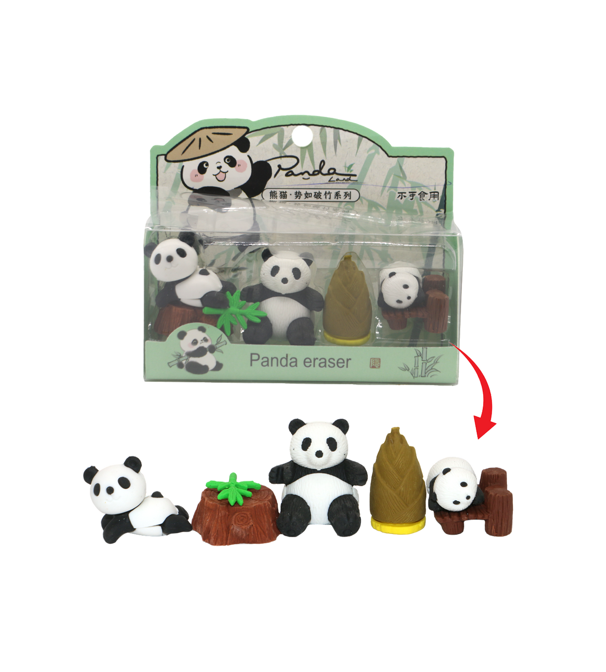 eraser panda set china kt1203-14