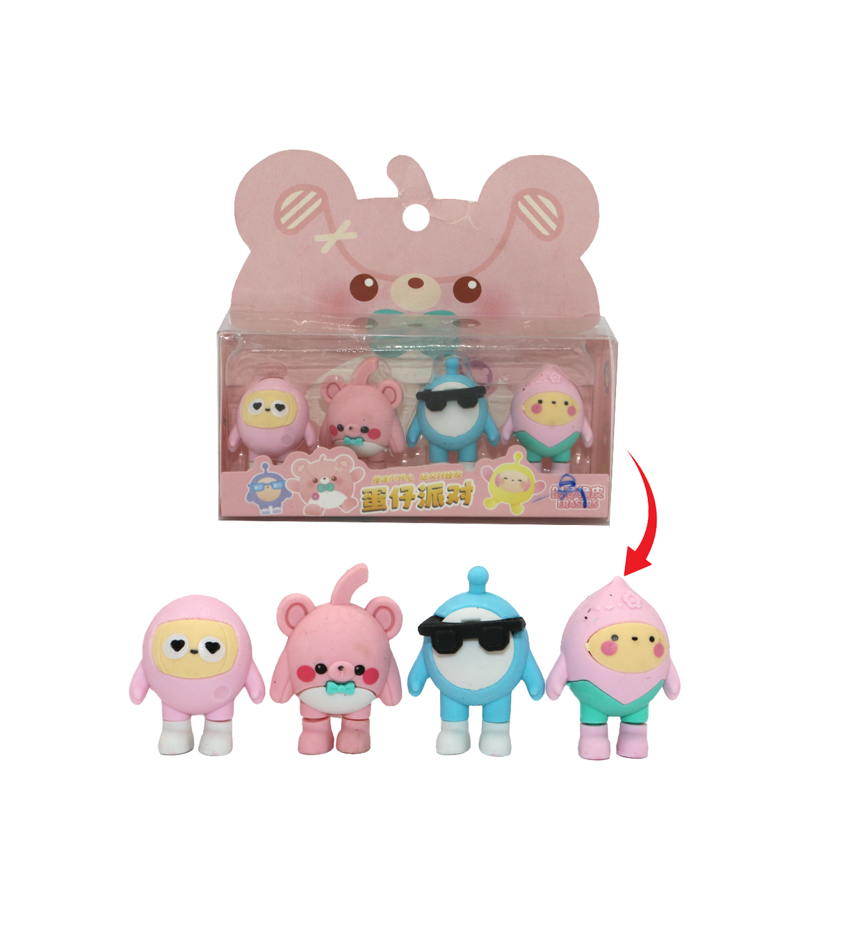 eraser set mix character china 1203-05