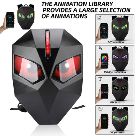 led light back pack with eyes screen display china