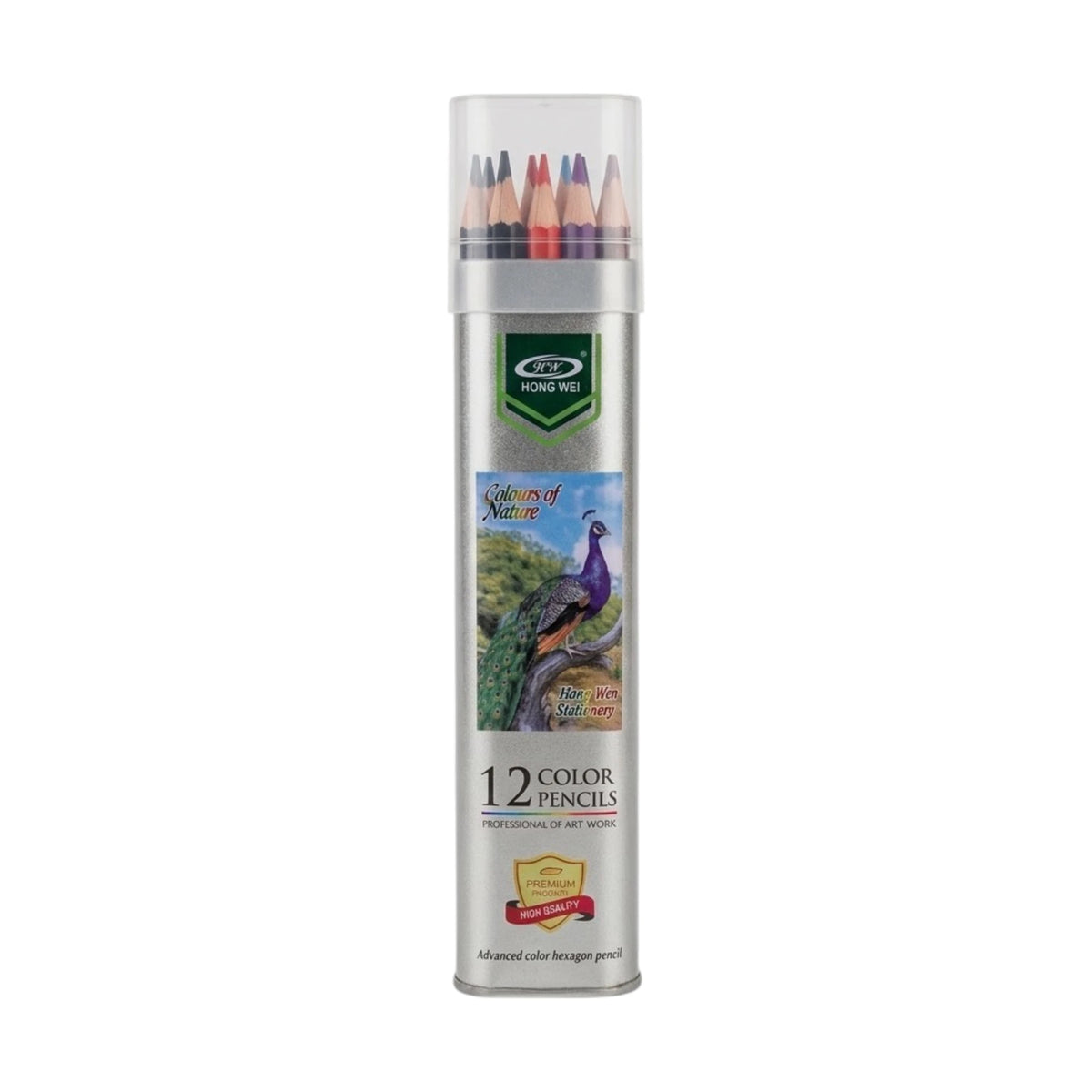 hong wei color pencil 12 color hexagonal china