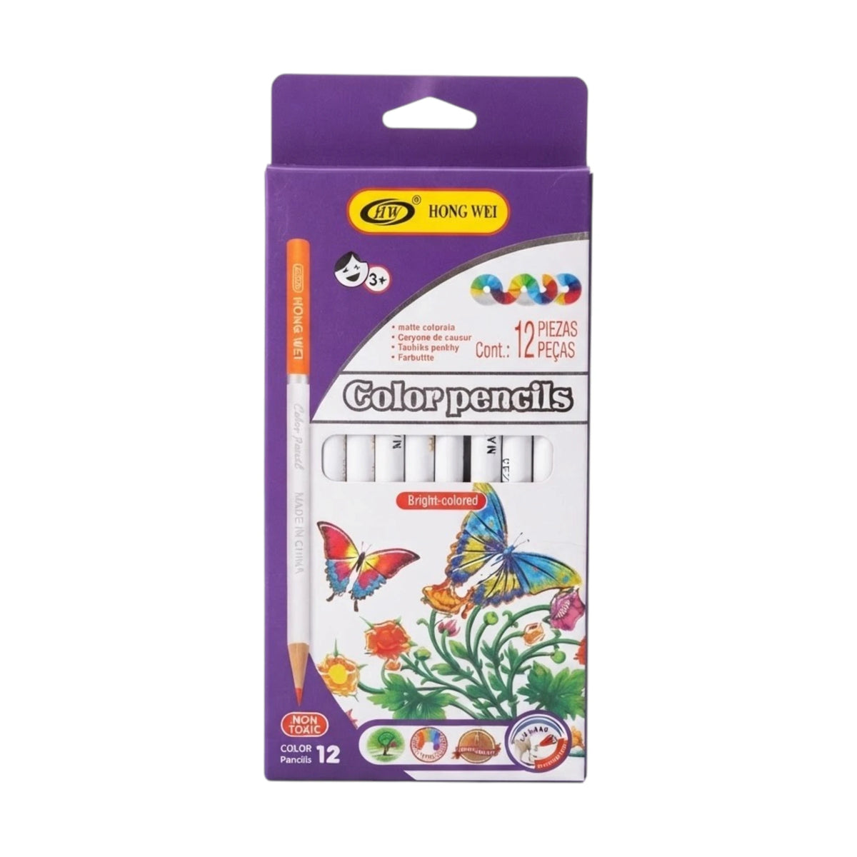 hong wei color pencil 12 color china cp-030ga
