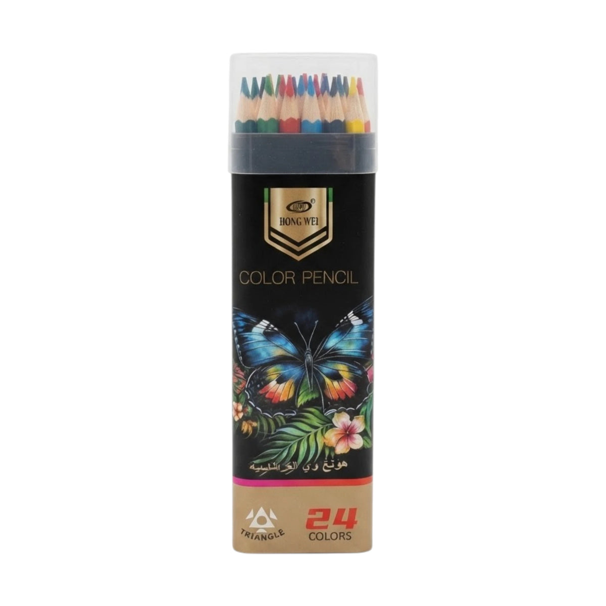 hong wai color pencil 24 color triangle china 2405-c