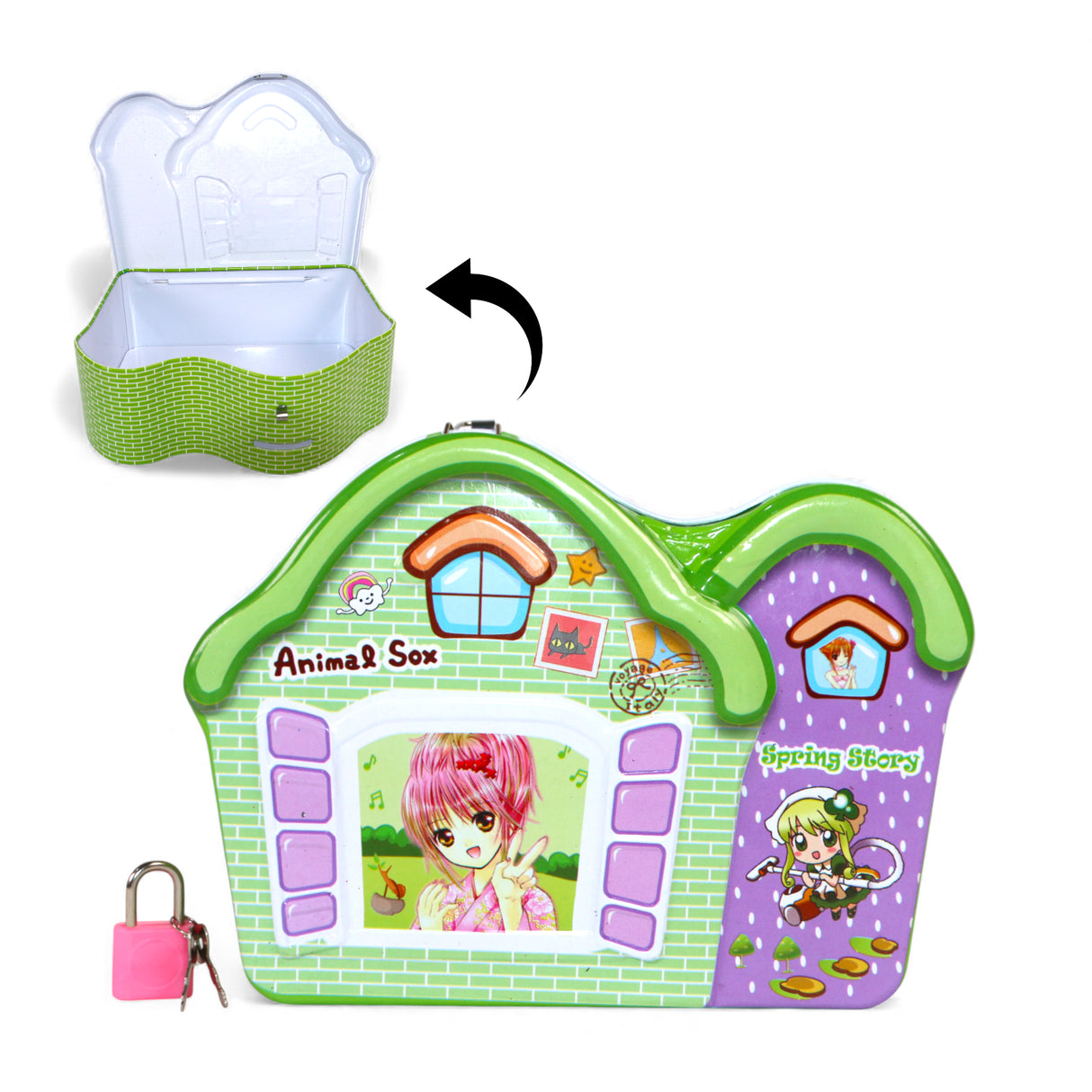 metal money box house shape china 012