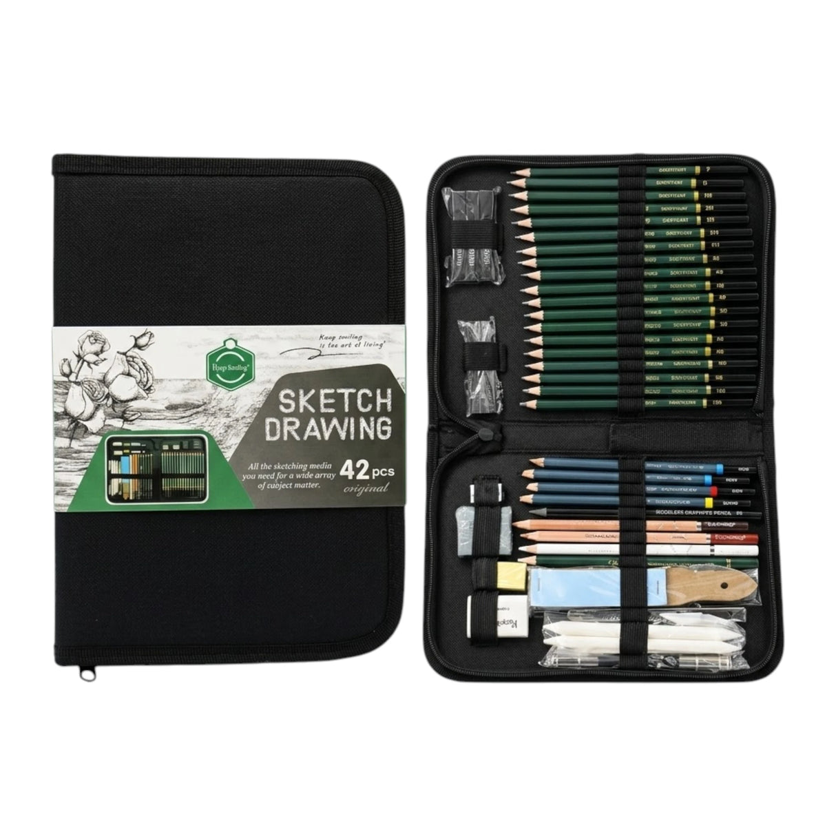 keep smiling sketch drawing set 42pc