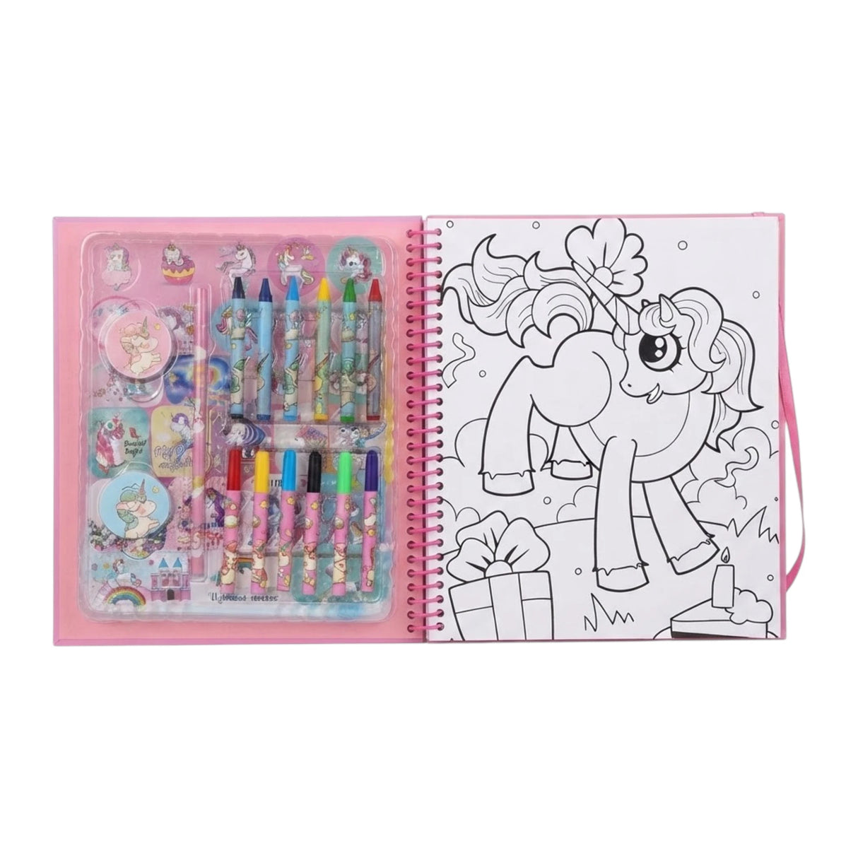 ring color & sticker book unicorn u17-026