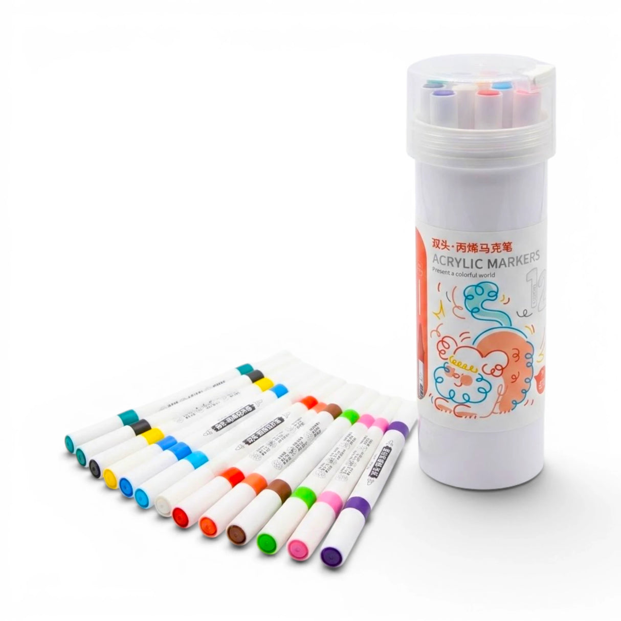acrylic marker 12pc double tip 698